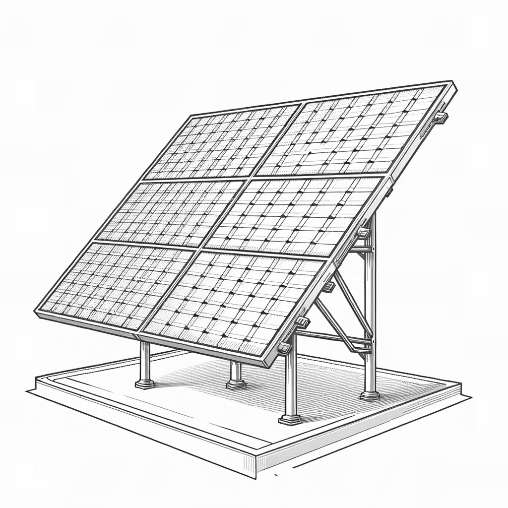 Solar Panels Line Art